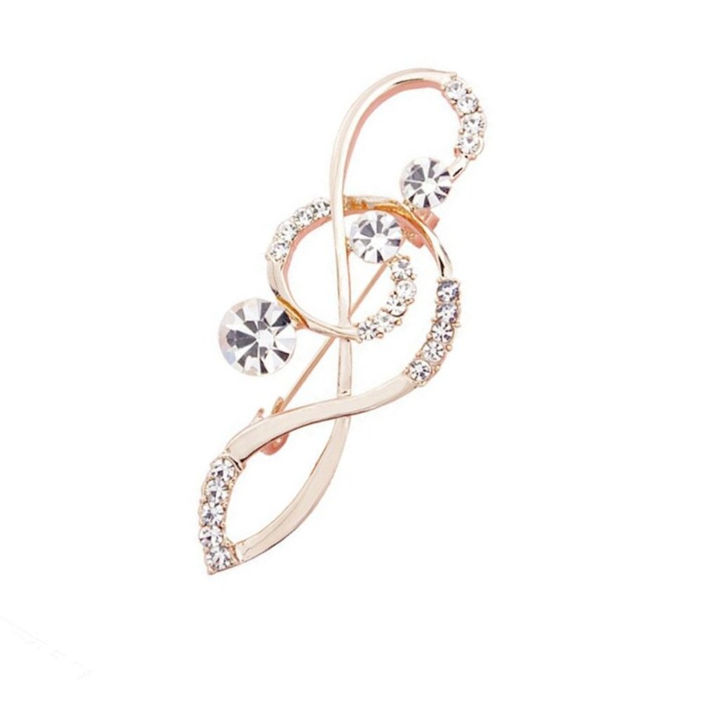Brooch Music Symbol Rhinestone Sparkle Gemstone Clothing Accessorie Girl Pins - Picture 4 of 4